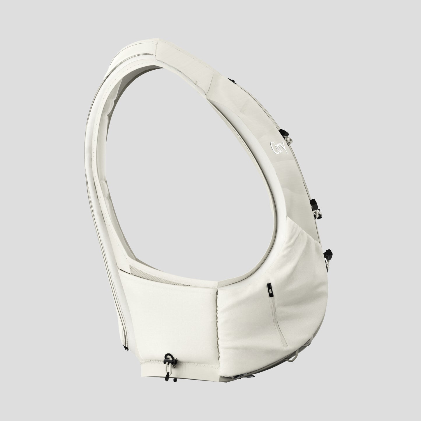 The Carry Vest shell in cream render side view