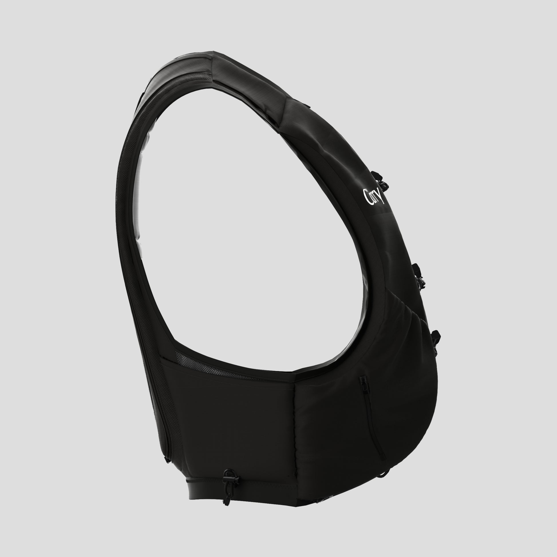 The Carry Vest shell in black render side view