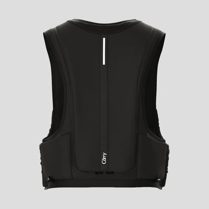The Carry Vest shell in black render back view